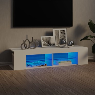 vidaXL Έπιπλο Τηλεόρασης με LED Λευκό 135x39x30cm