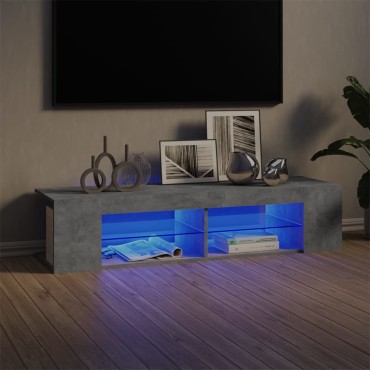 vidaXL Έπιπλο Τηλεόρασης με LED Γκρι Σκυροδέματος 135x39x30cm
