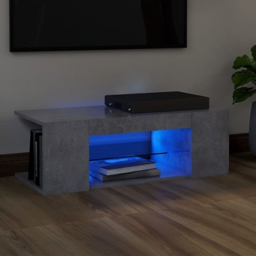 vidaXL Έπιπλο Τηλεόρασης με LED Γκρι Σκυροδέματος 90x39x30 εκ.