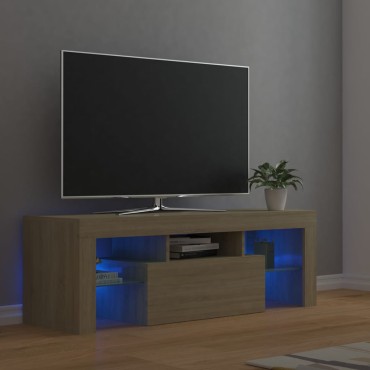 vidaXL Έπιπλο Τηλεόρασης με LED Sonoma Δρυς 120x35x40cm