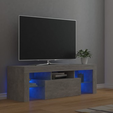 vidaXL Έπιπλο Τηλεόρασης με LED Γκρι Σκυροδέματος 120x35x40cm