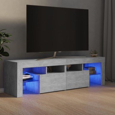 vidaXL Έπιπλο Τηλεόρασης με LED Γκρι Σκυρ. 140x36,5x40cm
