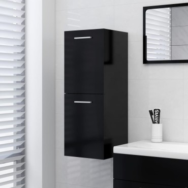 vidaXL Ντουλάπι Μπάνιου Μαύρο 30x30x80cm από Επεξ. Ξύλο