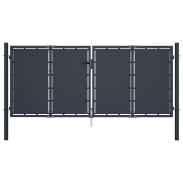 vidaXL Πόρτα Περίφραξης Κήπου Ανθρακί 300 x 125 εκ. Ατσάλινη