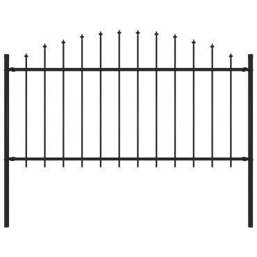 vidaXL Κάγκελα Περίφραξης με Λόγχες Μαύρα (1,25-1,5) x 1,7 μ. Ατσάλινα