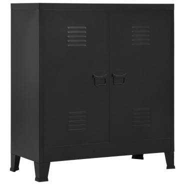 vidaXL Αρχειοθήκη Βιομηχανικού Στιλ Μαύρη 90x40x100cm Ατσάλινη 1 τεμ.