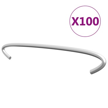vidaXL Γάντζοι Συρματοκιβωτίου 100 τεμ. 15 εκ. από Γαλβανισμένο Ατσάλι