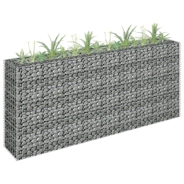 vidaXL Συρματοκιβώτιο-Γλάστρα Υπερυψωμένη 180x30x90 εκ. Γαλβ. Χάλυβας