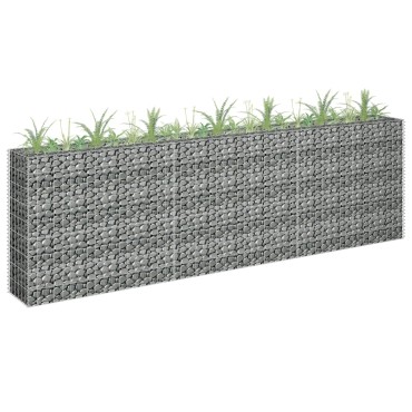 vidaXL Συρματοκιβώτιο-Γλάστρα Υπερυψωμένη 270x30x90 εκ. Γαλβ. Χάλυβας