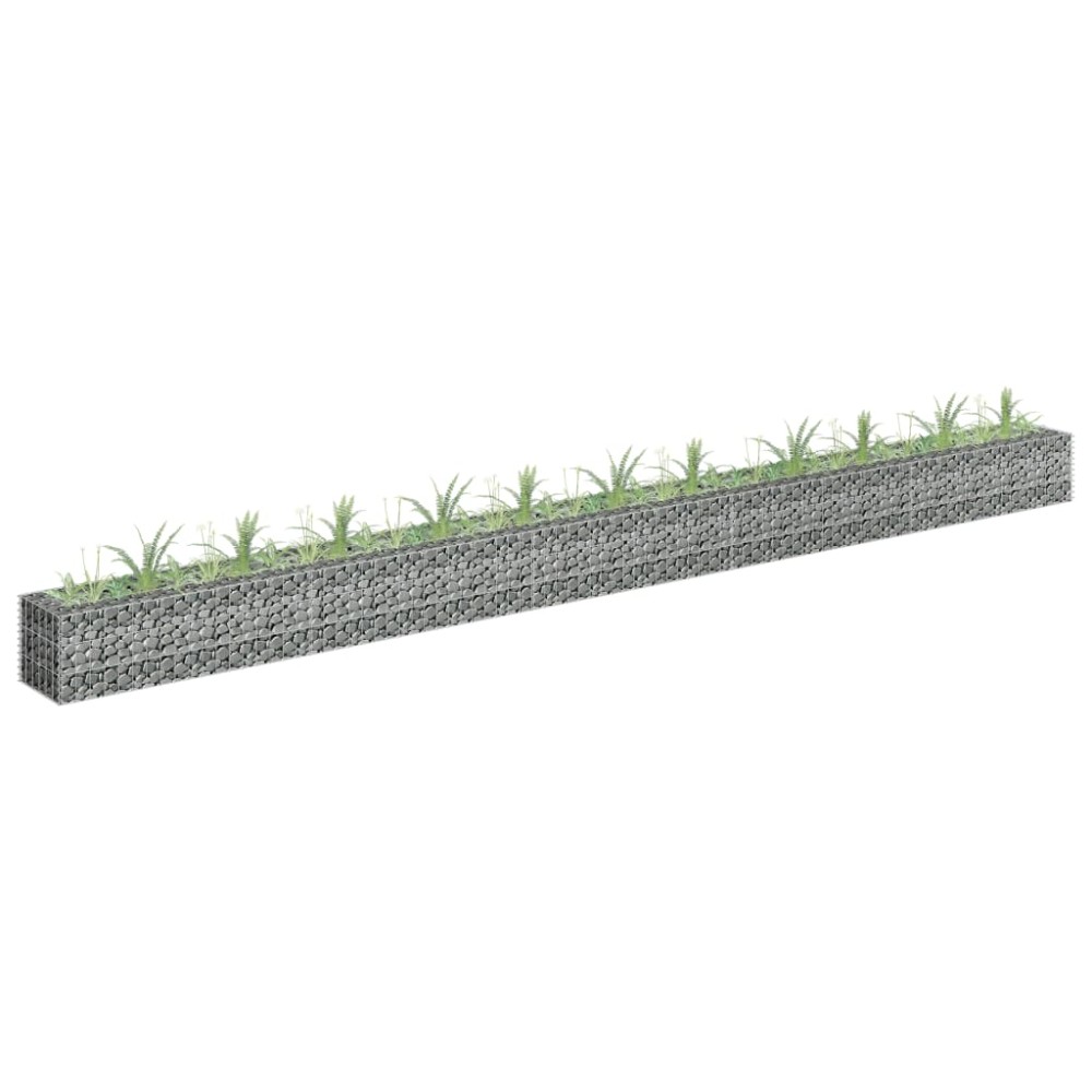 vidaXL Συρματοκιβώτιο-Γλάστρα Υπερυψωμένη 450x30x30 εκ. Γαλβ. Χάλυβας