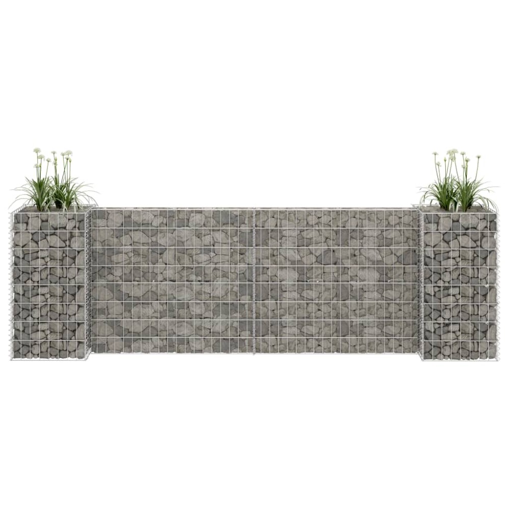 vidaXL Συρματοκιβώτιο Γλάστρα Σχήμα «Η» 260x40x80 εκ. Ατσάλινο Σύρμα