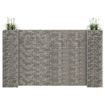 vidaXL Συρματοκιβώτιο Γλάστρα Σχήμα «Η» 260x40x150 εκ. Ατσάλινο Σύρμα