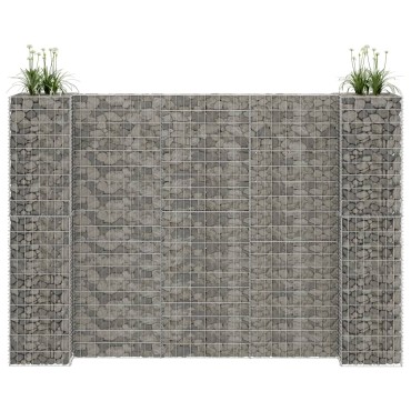 vidaXL Συρματοκιβώτιο Γλάστρα Σχήμα «Η» 260x40x180 εκ. Ατσάλινο Σύρμα
