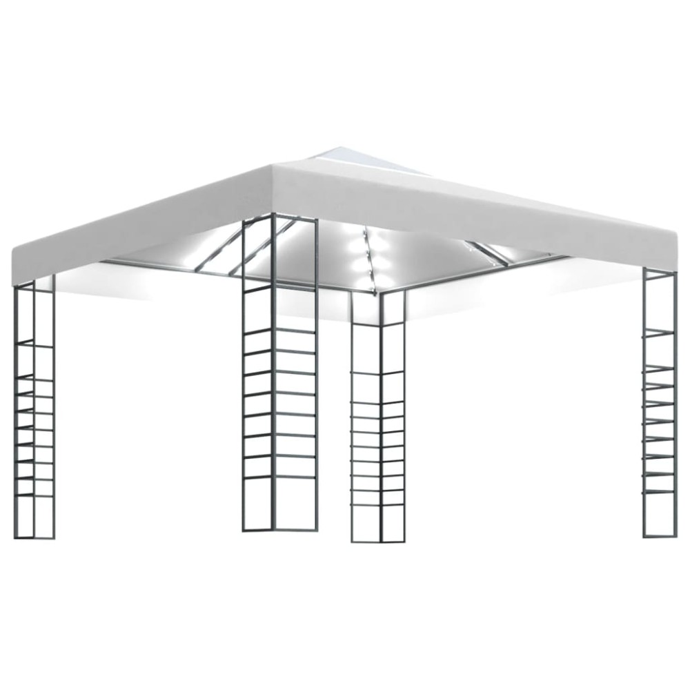 vidaXL Κιόσκι με Φωτάκια LED Λευκό 3 x 3 μ.