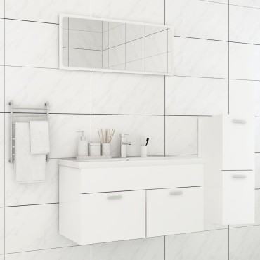 vidaXL Σετ Επίπλων Μπάνιου Λευκό από Επεξ. Ξύλο 90x38,5x46cm