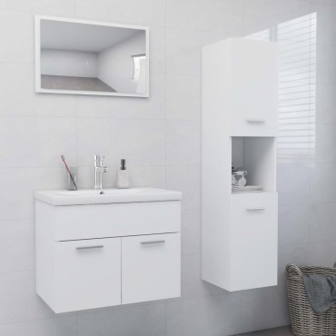 vidaXL Σετ Επίπλων Μπάνιου Λευκό από Επεξεργασμένο Ξύλο 60x38,5x46cm