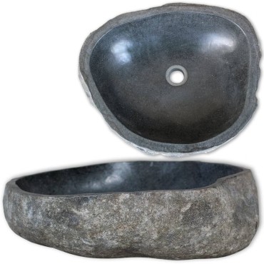vidaXL Νιπτήρας River Stone Οβάλ (37-46)x(29-36) εκ.