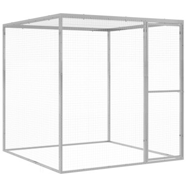 vidaXL Κλουβί Γάτας 1,5 x 1,5 x 1,5 μ. από Γαλβανισμένο Χάλυβα