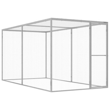 vidaXL Κλουβί Γάτας 3 x 1,5 x 1,5 μ. από Γαλβανισμένο Χάλυβα