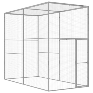 vidaXL Κλουβί Γάτας 3 x 1,5 x 2,5 μ. από Γαλβανισμένο Χάλυβα