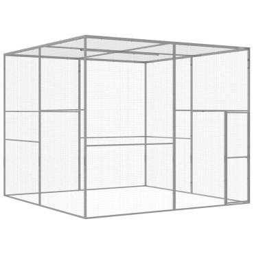 vidaXL Κλουβί Γάτας 3 x 3 x 2,5 μ. από Γαλβανισμένο Χάλυβα