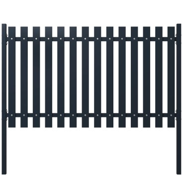 vidaXL Πάνελ Περίφραξης Ανθρακί 174,5x75cm Ατσάλι με Βαφή Πούδρας