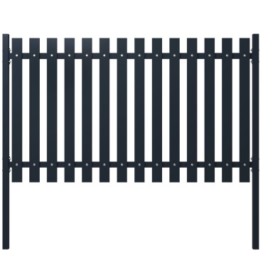 vidaXL Πάνελ Περίφραξης Ανθρακί 174,5x100cm Ατσάλι με Βαφή Πούδρας