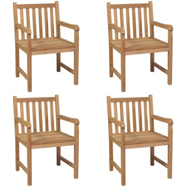 vidaXL Καρέκλες Κήπου 4 τεμ. από Μασίφ Ξύλο Teak 58x60x90cm