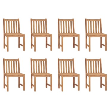 vidaXL Καρέκλες Κήπου 8 τεμ. από Μασίφ Ξύλο Teak 50x53x90cm
