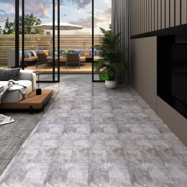 vidaXL Δάπεδο Αυτοκόλλητο Καφέ Τσιμέντο 4,46 μ² / 3 χιλ. από PVC