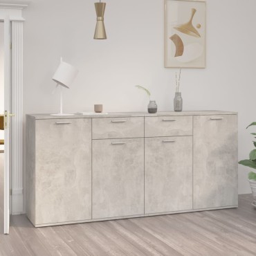 vidaXL Μπουφές Γκρι Σκυροδέματος 160x36x75cm από Επεξ. Ξύλο 1 τεμ.