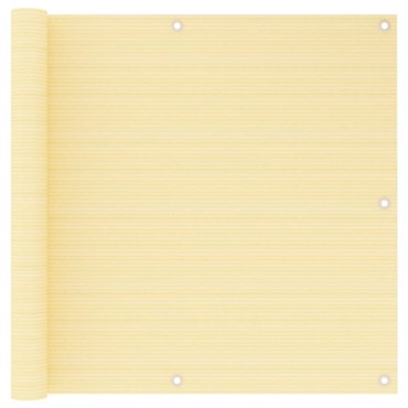 vidaXL Διαχωριστικό Βεράντας Μπεζ 90 x 500 εκ. από HDPE