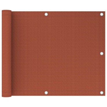 vidaXL Διαχωριστικό Βεράντας Τερακότα 75 x 600 εκ. από HDPE