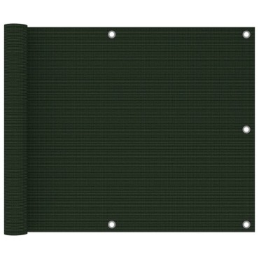 vidaXL Διαχωριστικό Βεράντας Σκούρο Πράσινο 75 x 500 εκ. από HDPE