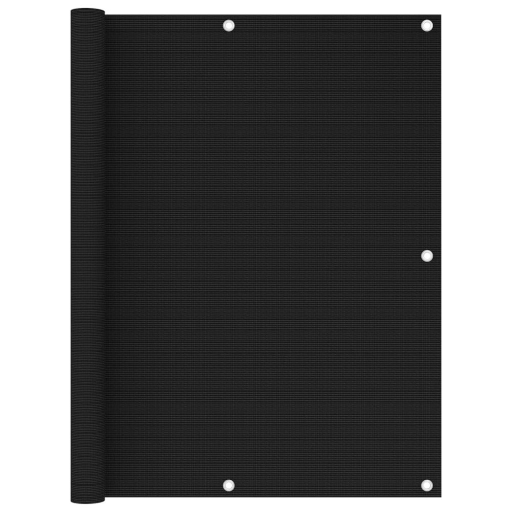vidaXL Διαχωριστικό Βεράντας Μαύρο 120 x 500 εκ. από HDPE