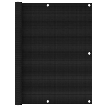 vidaXL Διαχωριστικό Βεράντας Μαύρο 120 x 500 εκ. από HDPE