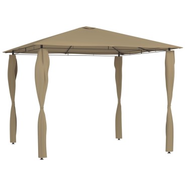 vidaXL Κιόσκι με Καλύμματα Στύλων Taupe 3 x 3 x 2,6 μ. 160 γρ./μ²