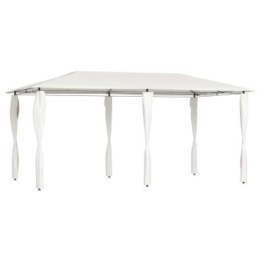 vidaXL Κιόσκι με Καλύμματα Στύλων Κρεμ 2,98x5,3x2,59 μ. 160 γρ./μ²