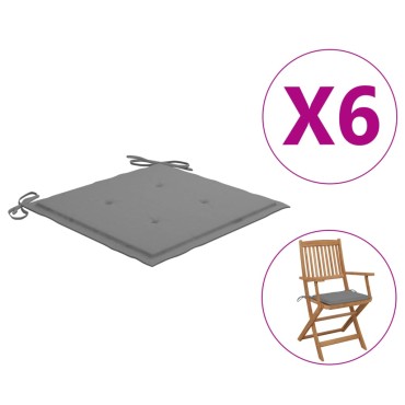 vidaXL Μαξιλάρια Καρέκλας Κήπου 2 τεμ. Γκρι 40x40x4cm Υφασμάτινα