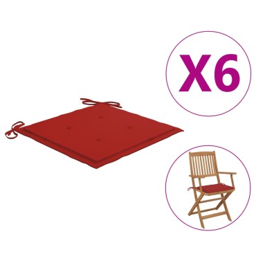 vidaXL Μαξιλάρια Καρέκλας Κήπου 6 τεμ. Πράσινα 40x40x4cm Υφασμάτινα