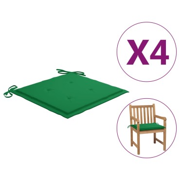 vidaXL Μαξιλάρια Καρέκλας Κήπου 4 τεμ. Πράσινα 50x50x3cm Ύφασμα Oxford