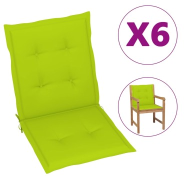 vidaXL Μαξιλάρια Καρέκλας Κήπου Πλάτη 6τεμ ΑνΠράσινα 100x50x3cm Oxford