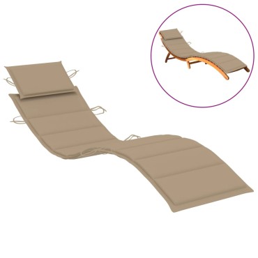 vidaXL Μαξιλάρι Ξαπλώστρας Μπεζ 186x58x4cm από Ύφασμα Oxford
