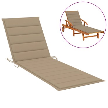vidaXL Μαξιλάρι Ξαπλώστρας Μπεζ 200x50x3cm από Ύφασμα Oxford