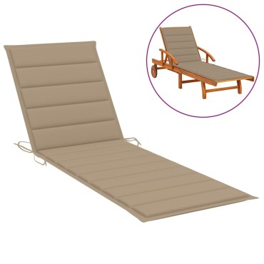 vidaXL Μαξιλάρι Ξαπλώστρας Μπεζ 200x70x3cm από Ύφασμα Oxford