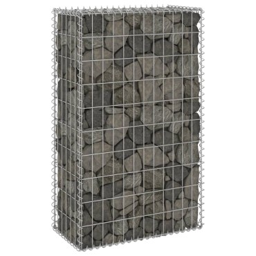 vidaXL Συρματοκιβώτιο Τοίχος 60x30x100cm Γαλβαν. Χάλυβας + Καλύμματα