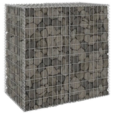 vidaXL Συρματοκιβώτιο Τοίχος 100x60x100cm Γαλβαν.Χάλυβας + Καλύμματα