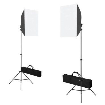 vidaXL Φωτιστικά Studio Επαγγελματικά 2 τεμ. Μαύρα 40x60 εκ. Ατσάλινα