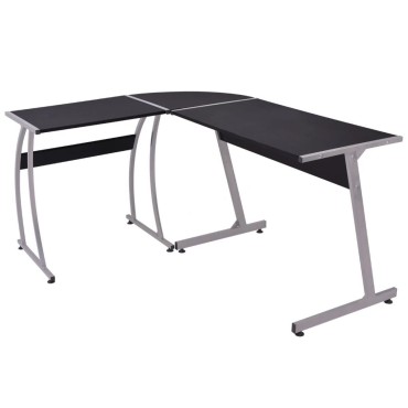 vidaXL Γραφείο Γωνιακό σε Σχήμα L Μαύρο 152x117x74cm 1 τεμ.