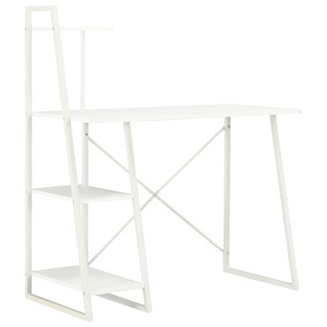 vidaXL Γραφείο με Ράφια Λευκό 102x50x117cm 1 τεμ.